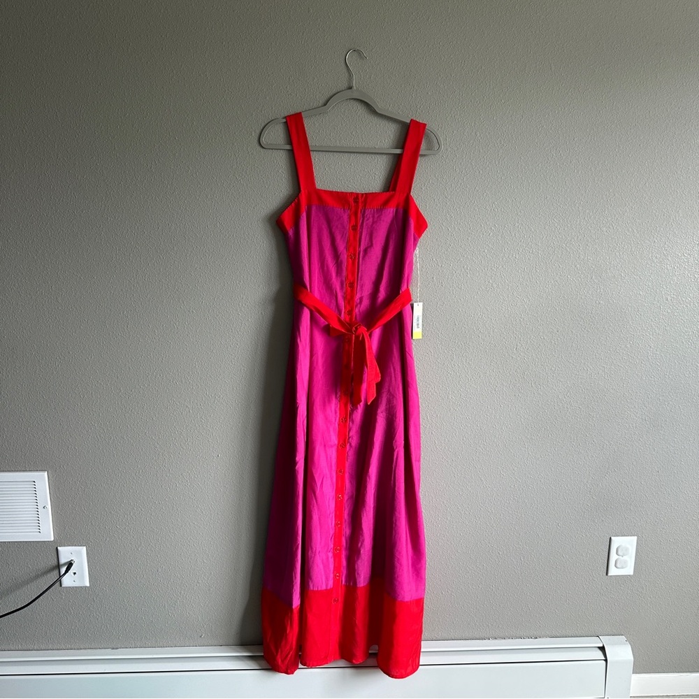 summersalt Pink and Red Colorblock Maxi Dress